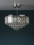 Laura Ashley Vienna Crystal Semi Flush Ceiling Light, Clear/Polished Chrome