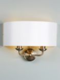 Laura Ashley Sorrento Double Wall Light, Antique Brass/Ivory