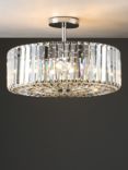 Laura Ashley Fernhurst Crystal Semi-Flush Ceiling Light, Large, Clear/Polished Chrome