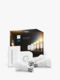 Philips Hue White Ambiance Wireless Lighting LED Starter Kit with 3 E27 Bulbs with Bluetooth, Dimmer Switch & Bridge