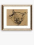 British Museum - Eugene Delacroix 'Head of a Cat' Framed Print & Mount, 56 x 66cm, Natural