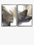 Vicki McFarland - 'Emerging Gold I & II' Framed Canvas Print, Set of 2, 94 x 64cm, Grey