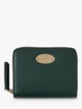 Mulberry Plaque Classic Grain Leather Small Zip Around Purse, Mulberry Green