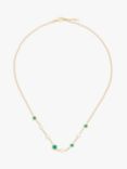 John Lewis Gemstones Cubic Zirconia & Green Agate Collar Necklace