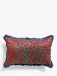 John Lewis + Matthew Williamson Leopard Print Cushion, Red
