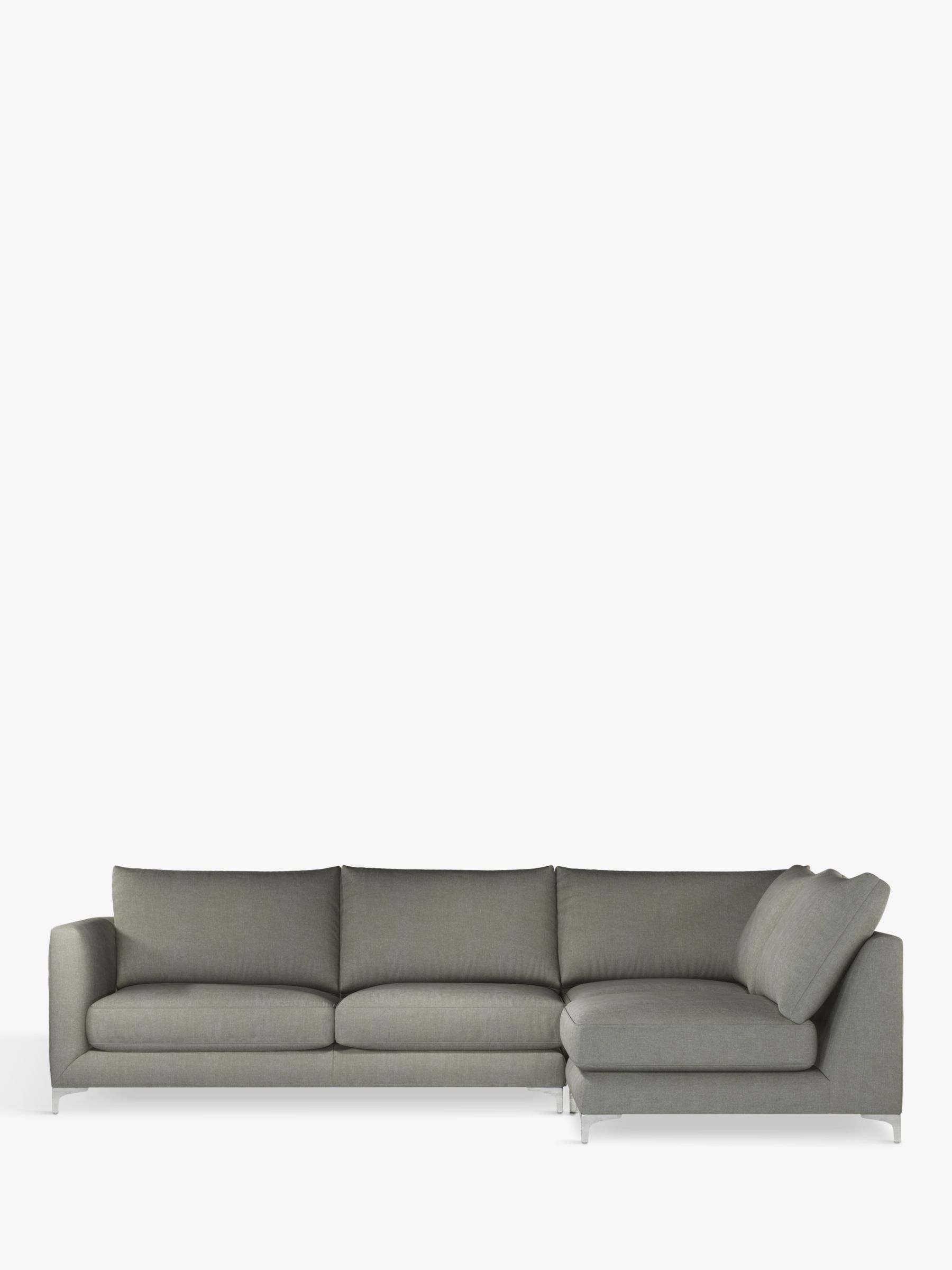 John Lewis Retreat 5+ Seater RHF Corner Chaise End Sofa, Metal Leg, Soft Touch Chenille Grey