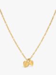 Dinny Hall Bijou Folded Hearts Pendant Necklace, Gold