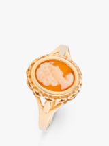 L & T Heirlooms 9ct Yellow Gold Second Hand Cameo Heart Ring