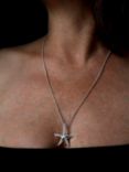 Nina B Slim Starfish Pendant Necklace, Silver