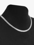 Nina B Men's Sterling Silver Heavy Curb Chain Necklace, Silver