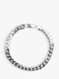 Nina B Men's Sterling Silver Heavy Curb Chain Bracelet, Silver