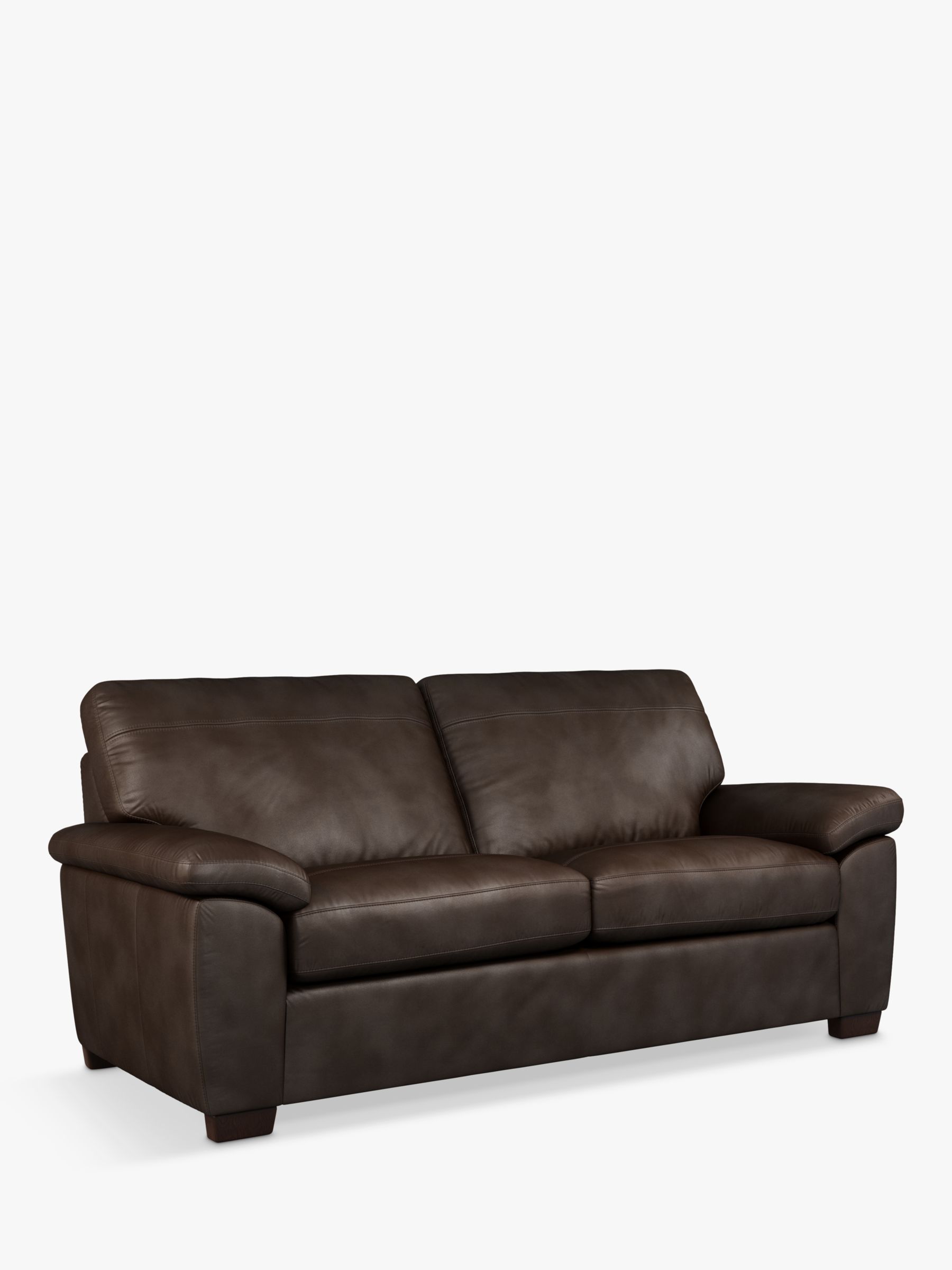 Camden Range, John Lewis Camden Large 3 Seater Sofa, Dark Leg, Nature Brown