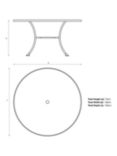 John Lewis Henley by KETTLER 6-Seater Round Garden Dining Table, Iron Grey