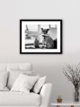'Terrier Travel' Framed Print & Mount, 45.5 x 55.5, Black/White