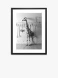 Giraffe Chandelier Framed Print & Mount, 86 x 66cm, Black/White
