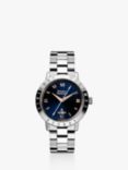 Vivienne Westwood VV152NVSL Women's Bloomsbury Blue Date Bracelet Strap Watch, Silver/Blue