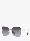 Miu Miu MU 50WS Women's Irregular Sunglasses, Pale Gold/Black Gradient