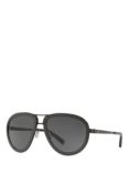 Ralph Lauren RL7053 Unisex Aviator Sunglasses, Shiny Carbon/Grey