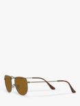 Ray-Ban RB3958 Unisex Elon Irregular Sunglasses, Gold/Brown