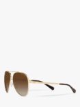 Michael Kors MK1101B Women's Chelsea Aviator Sunglasses, Gold/Brown Gradient