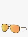 Oakley OO4129 Women's Split Time Polarised Aviator Sunglasses, Havana/Orange