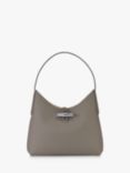 Longchamp Roseau Leather Shoulder Bag, Turtle Grey