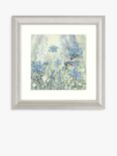 Catherine Stephenson - 'Powder Blue Flowers 1' Framed Print & Mount, 60.5 x 60.5cm, Blue/Multi
