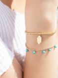 Under the Rose Birthstone Turquoise Chain Bracelet, Gold