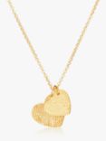 Under the Rose Personalised Fingerprint Double Heart Pendant Necklace