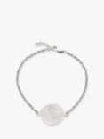 Under the Rose Personalised Fingerprint Circle Charm Chain Bracelet, Silver