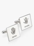 Under the Rose Personalised Hand or Foot Print & Name Cufflinks, Silver