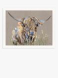Louise Luton - 'Daisy Daisy' Highland Cow Framed Print, 84.5 x 104.5cm, Brown