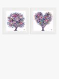 John Lewis Sara Otter 'Heart Tree' Framed Prints, Set of 2, 61 x 61cm, Purple/Multi