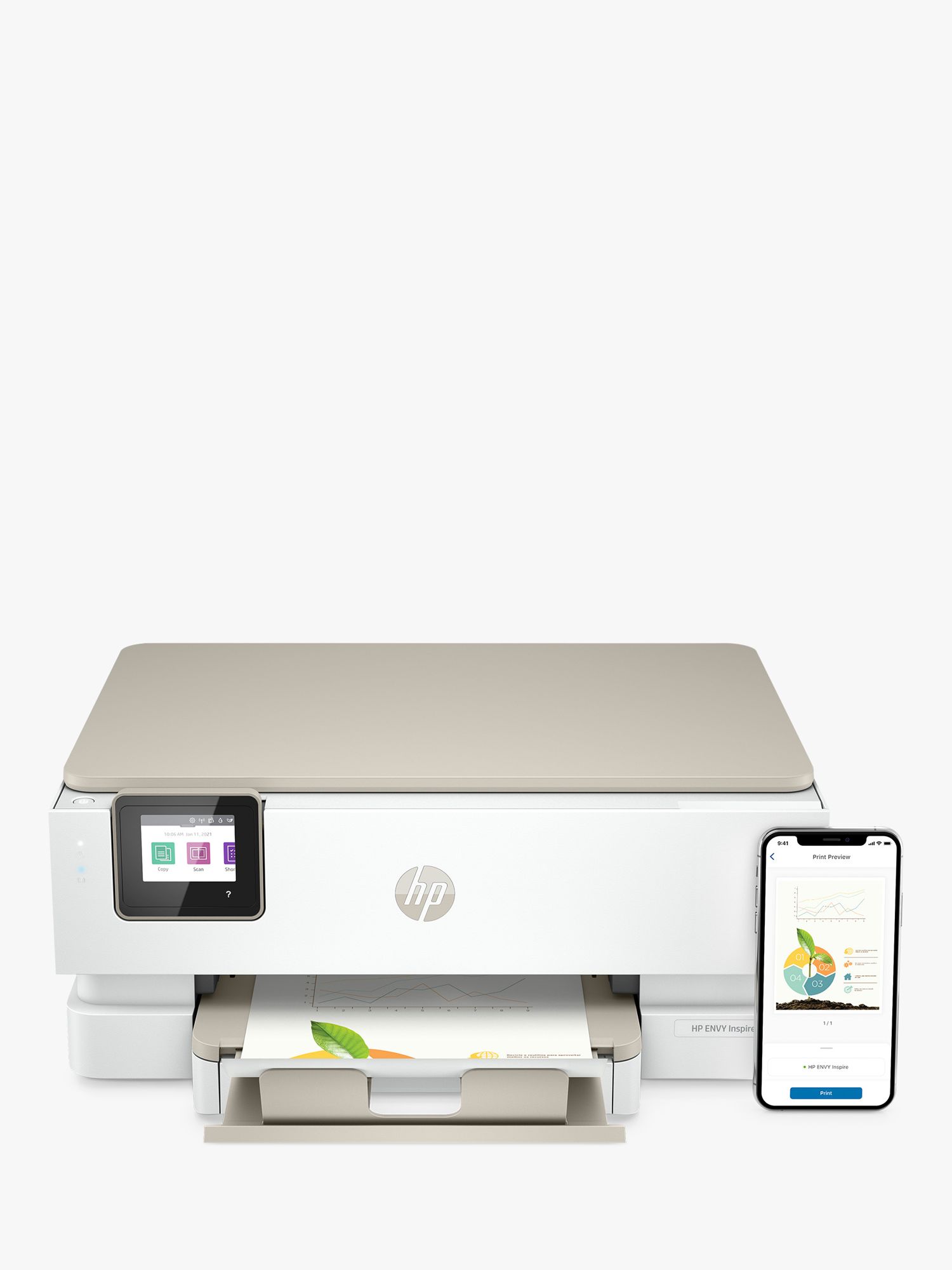 HP ENVY 7220e All-in-One Wireless Printer, HP+ Enabled & HP Instant Ink Compatible, White