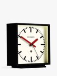 Newgate Clocks Railway Silent Sweep Square Analogue Mantel Clock, 20cm, Black