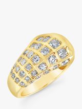 Milton & Humble Jewellery Second Hand 18ct Yellow Gold Diamond Bulbous Wave Ring