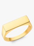 IBB Personalised 9ct Gold Unisex Rectangular Signet Ring, Gold