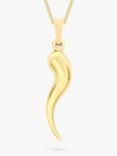 IBB 9ct Gold Horn Pendant Necklace, Gold