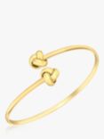 IBB 18ct Gold Crossover Knot Torque Bangle, Gold