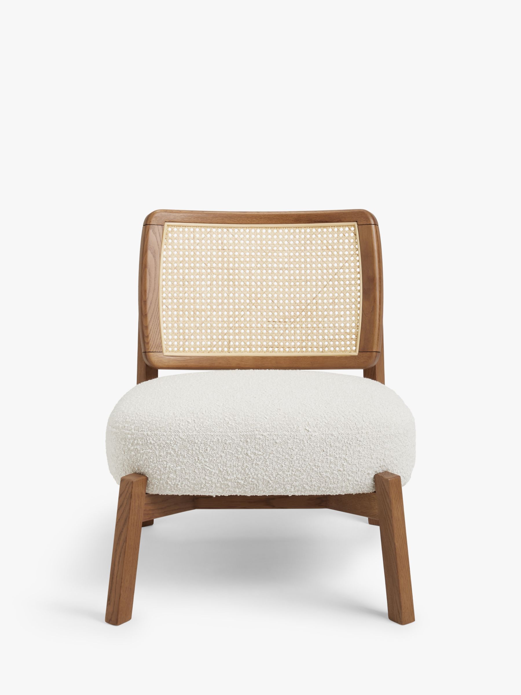 Dime Range, John Lewis ANYDAY Dime Accent Chair, Walnut Frame, Cream Boucle