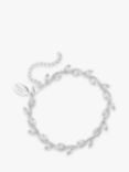Jon Richard Bridal Pave Cubic Zirconia Wave Leaf Bracelet, Silver