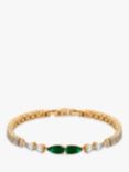 Jon Richard Pear Shaped Cubic Zirconia Regal Bracelet, Gold/Green