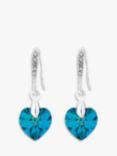 Jon Richard Radiance Collection Crystal Heart Drop Earrings, Silver/Blue