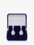 Jon Richard Cubic Zirconia Pear Shaped Drop Earrings, Silver