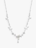 Jon Richard Bridal Pearl & Cubic Zirconia Vine Drop Necklace, Silver