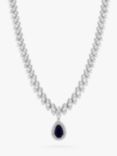 Jon Richard Sapphire & Cubic Zirconia Pear Drop Statement Necklace, Silver/Blue