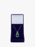 Jon Richard Cubic Zirconia Emerald Pave Short Pendant Necklace, Silver