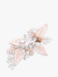 Jon Richard Bridal Crystal Leaf Hair Clip, Rose Gold