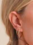 Astrid & Miyu Small Crystal Hinge Hoop Earrings, Gold