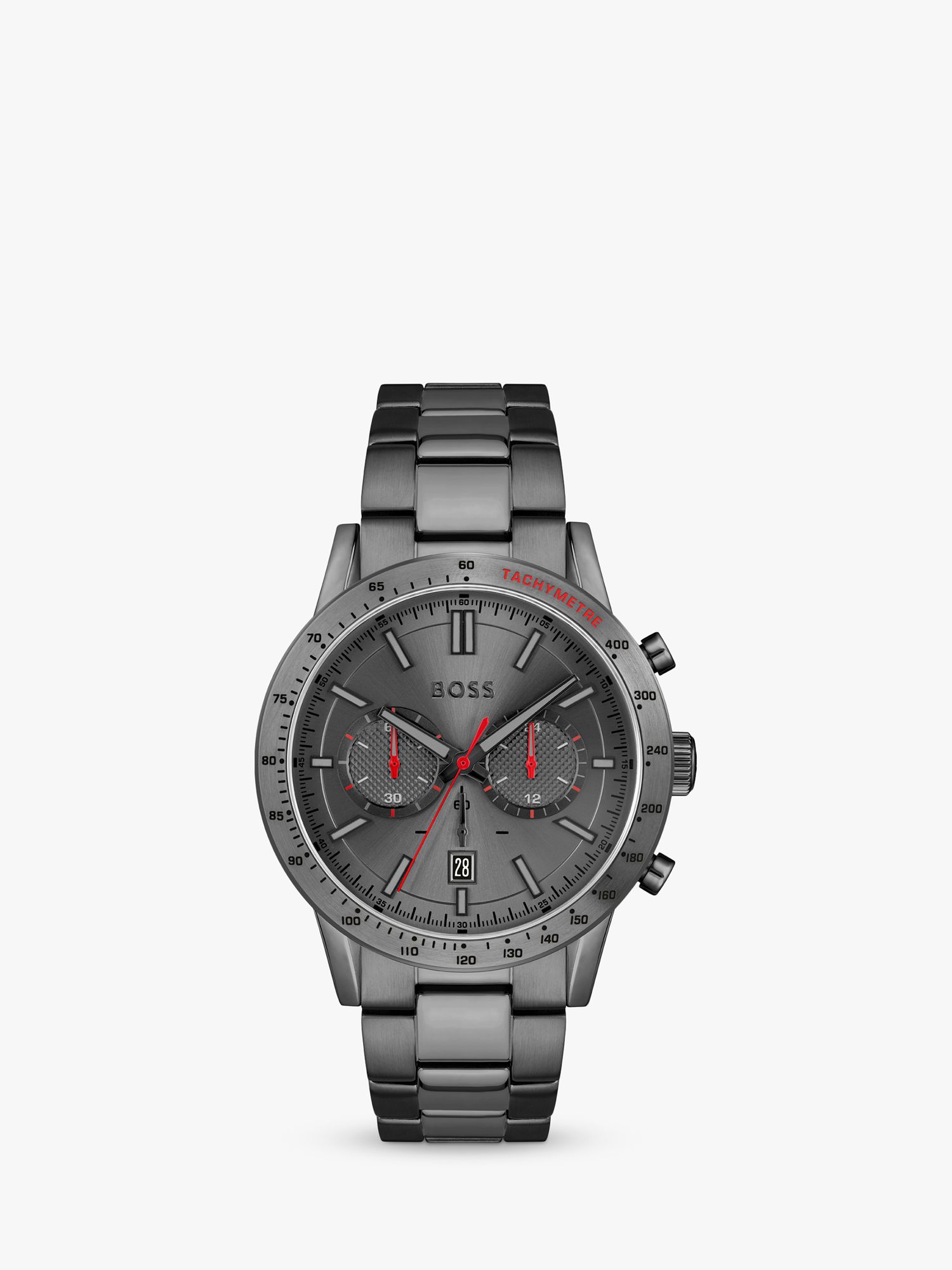 BOSS Men\'s & John Chronograph Date Watch, Bracelet Partners 1513924 at Grey Strap Lewis Allure